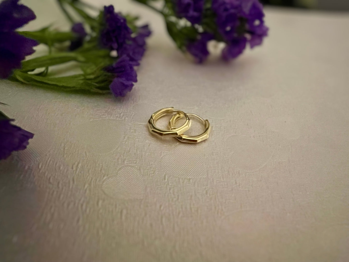 Smooth Tangent Plane Huggie Earrings - Aurelias Gold