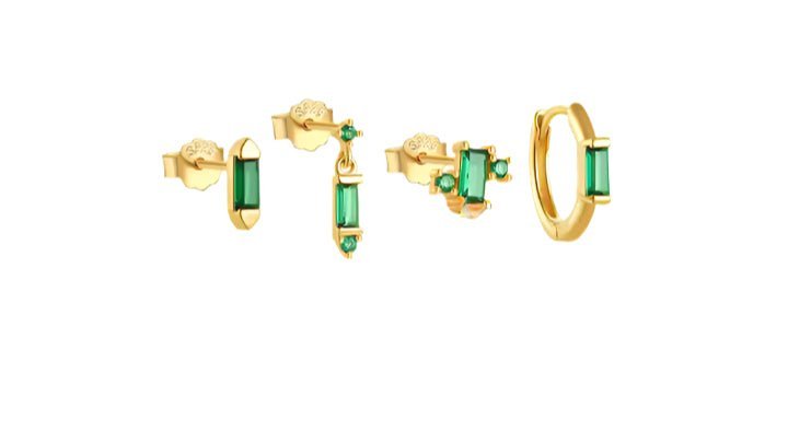 Green Zirconias Set - Aurelias Gold