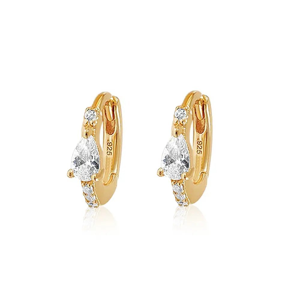 Cristal Half Pave Earrings - Aurelias Gold