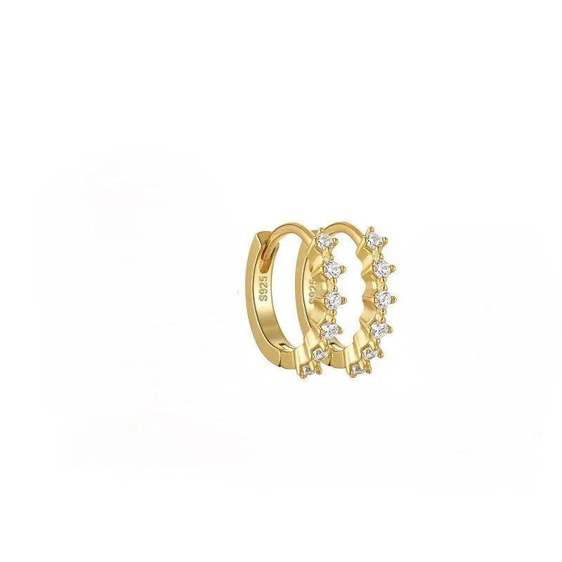 Round Zirconia Huggie Earrings - Aurelias Gold