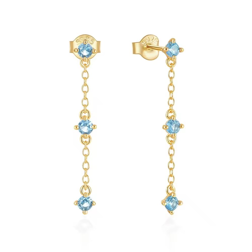 3 Dainty Shiny Chain Earrings - Aurelias Gold