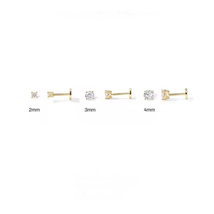 Four - claw Diamond Piercing 2mm - Aurelias Gold