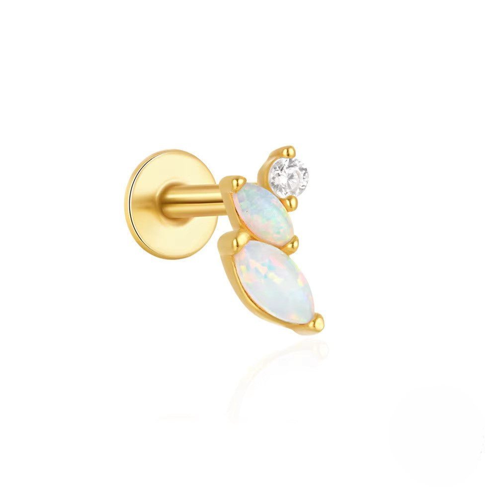 Double Opal Stud Earring - Aurelias Gold