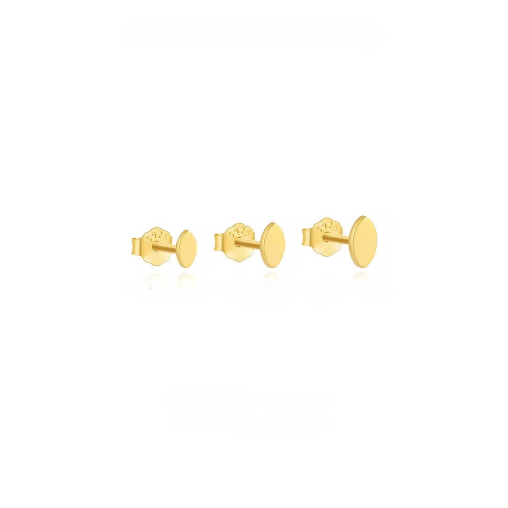 Oval Smooth Shape Stud Earring - Aurelias Gold