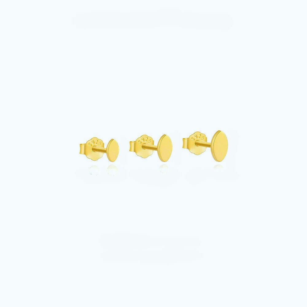 Oval Smooth Shape Stud Earring - Aurelias Gold