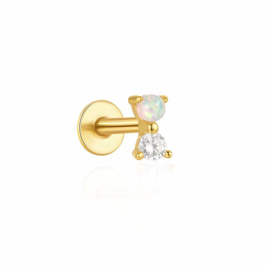 Small Opal Zirconia Earring - Aurelias Gold