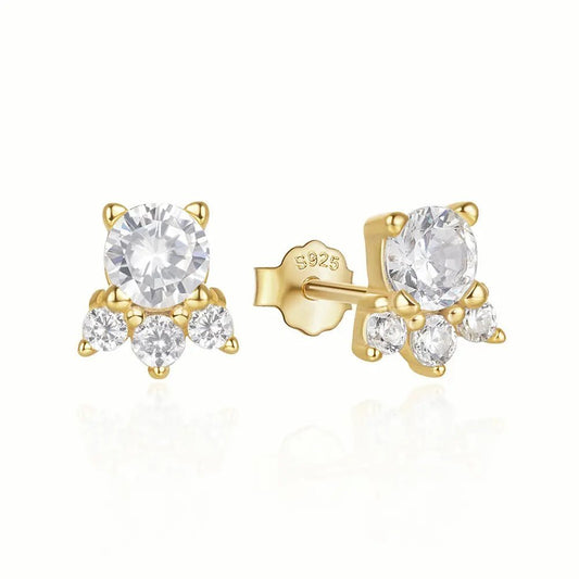 Zirconia Dainty Stud Earrings - Aurelias Gold