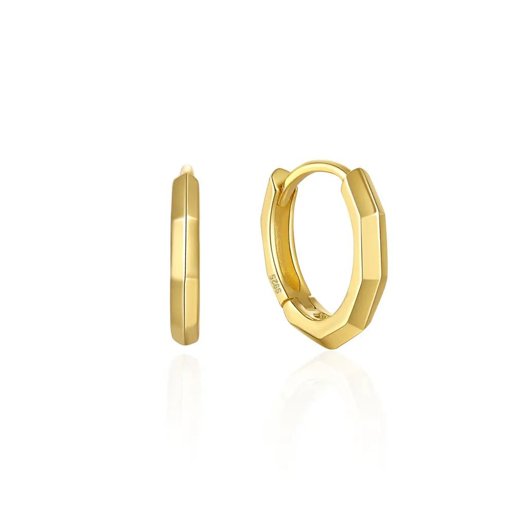 Smooth Tangent Plane Huggie Earrings - Aurelias Gold