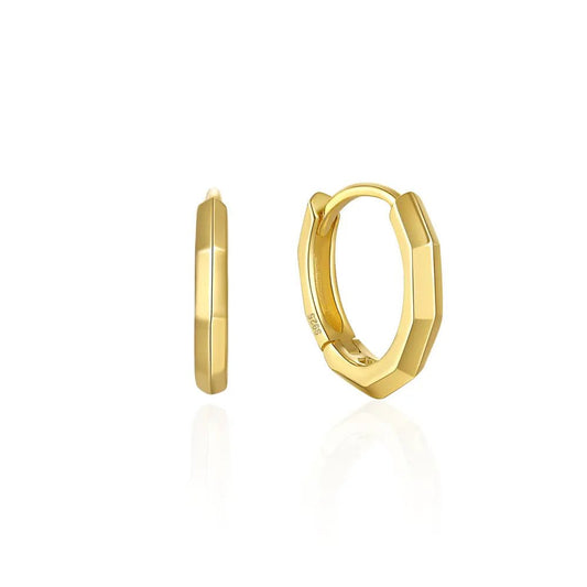 Smooth Tangent Plane Huggie Earrings - Aurelias Gold