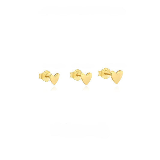 Heart Shaped Stud Earrings - Aurelias Gold