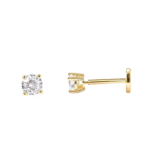 Four - claw Diamond 4mm Piercing - Aurelias Gold