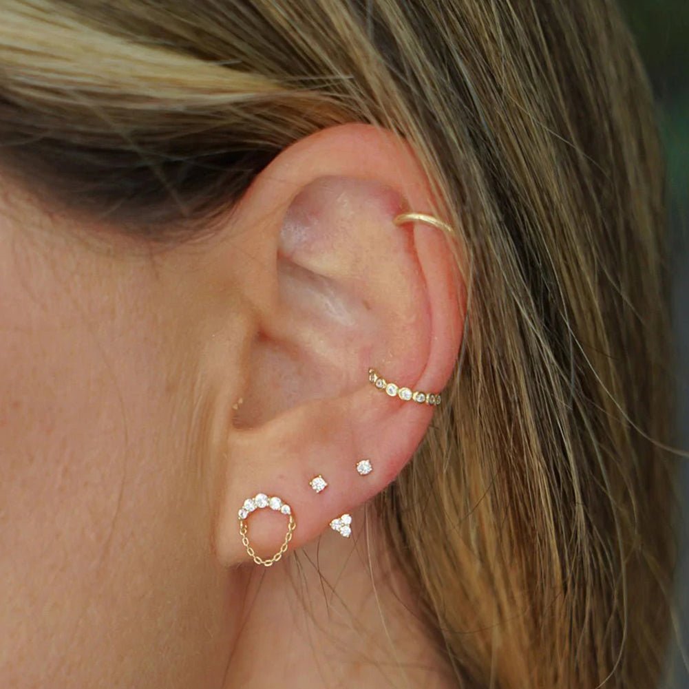 Dainty Chain Stud Earrings - Aurelias Gold