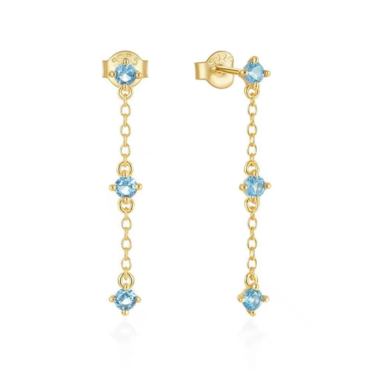 3 Dainty Shiny Chain Earrings - Aurelias Gold