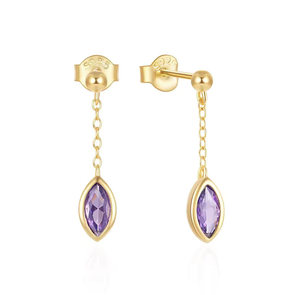 Purple Horse Eye Earrings - Aurelias Gold