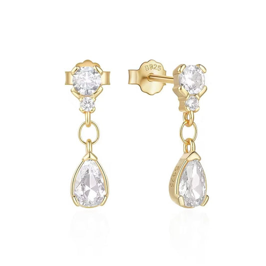 Tear Drop Zirconia Earrings - Aurelias Gold