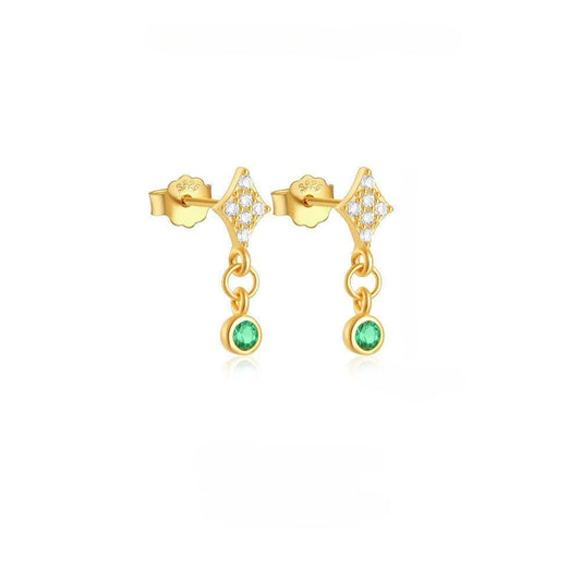 Rhombus Pendant Green Zirconia - Aurelias Gold