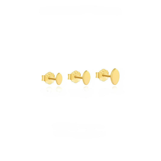Oval Smooth Shape Stud Earring - Aurelias Gold