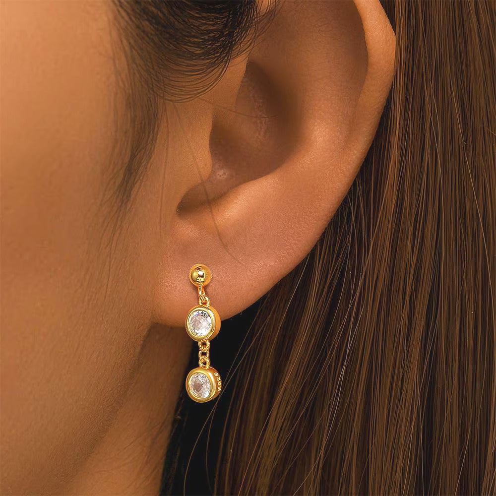 Asymmetric Pendant Stud Earrings - Aurelias Gold
